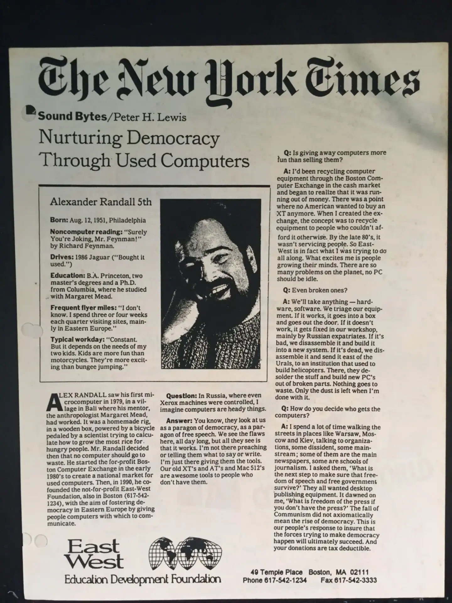 New York Times Alex Randall