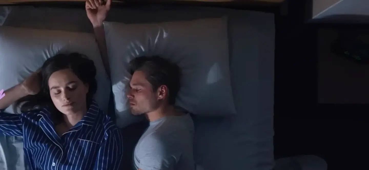 A couple asleep, from Mattressman's own TV advert